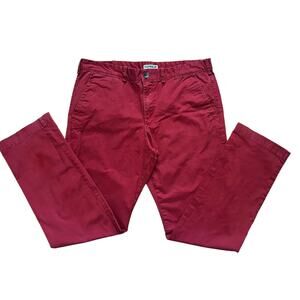 Express Photographer Mens Jean Pants Burgundy Red Sz W36 L32 Stretch Flat Front